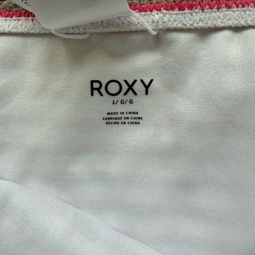 NEW - ROXY - Chasing Love Bandeau and Full Bottom - SET - PINK/GRAY/WHITE - Picture 11 of 11